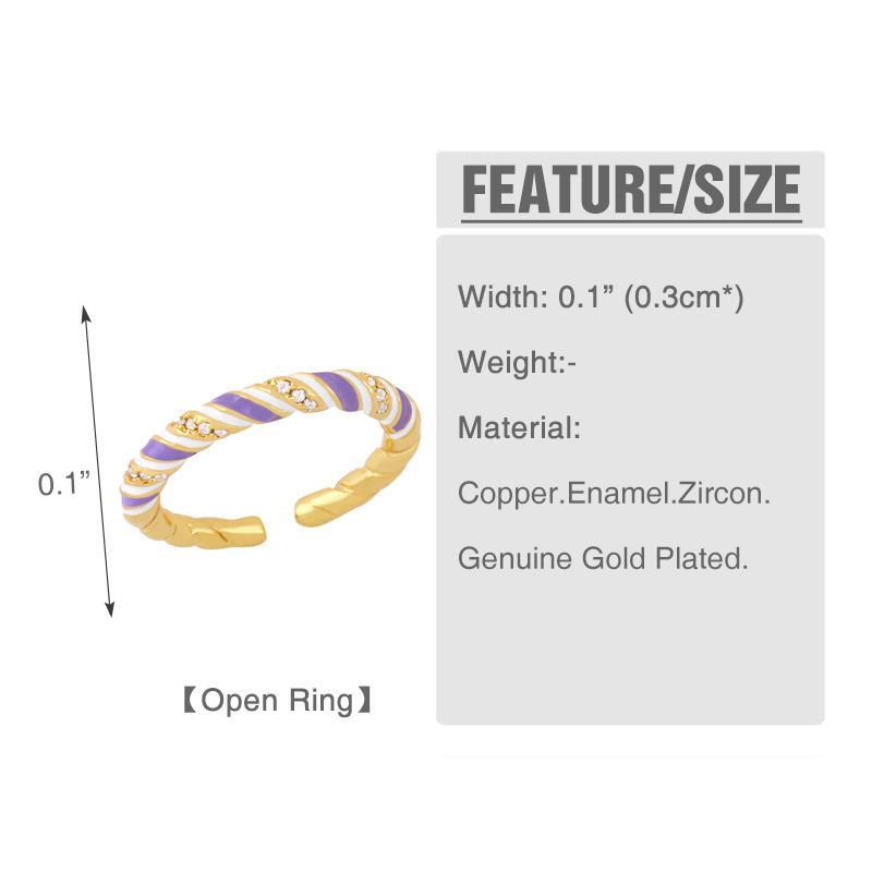 Fashion Personality Trendy Cold Wind Gold-plated Zircon Twist Ring display picture 12