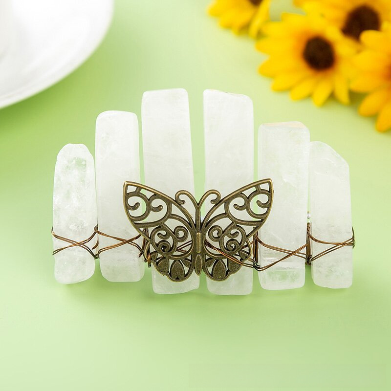 Unissex 8cm Natural cristal Multicolor mola clipe Bohemian Butterfly grampo de cabelo festa vestir-se acessórios para cabelo_voghion.com
