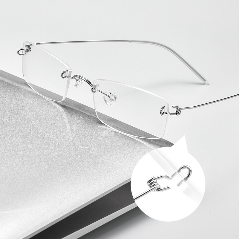 Bestfinlinde Screwless 2120t Ultra-Light 4g Pure Titanium Rimless Glasses Can Be Fitted with Prescription Lenses for a Natural Look Bestfinlinde Screwless 2120t Ultra-Light 4g Pure Titanium Rimless Glasses Can Be Fitted with Prescription Lenses for a Natural Look