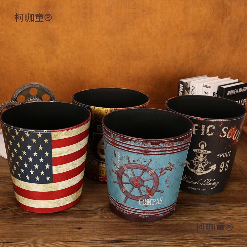 Personalized Trash Can American Style Creative Fashion Large Cute Home Living Room Bedroom Retro Old Waste Paper Metabo Personalized Trash Can American Style Creative Fashion Large Cute Home Living Room Bedroom Retro Old Waste Paper Metabo