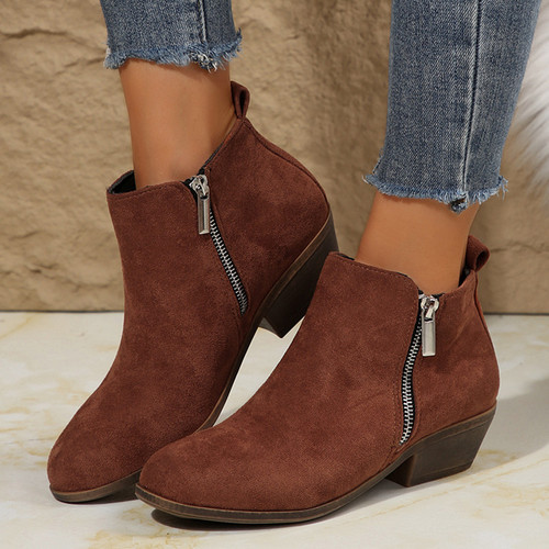 Leather lace-up ankle boots for autumn/winter, new European and American wide sizes, pointed toe with side zipper, distressed retro Martin boots