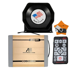 Car-mounted wireless alarm system, MP3 voice amplifier, high-power siren amplifier, high-frequency speaker, AS820E + octagonal speaker
