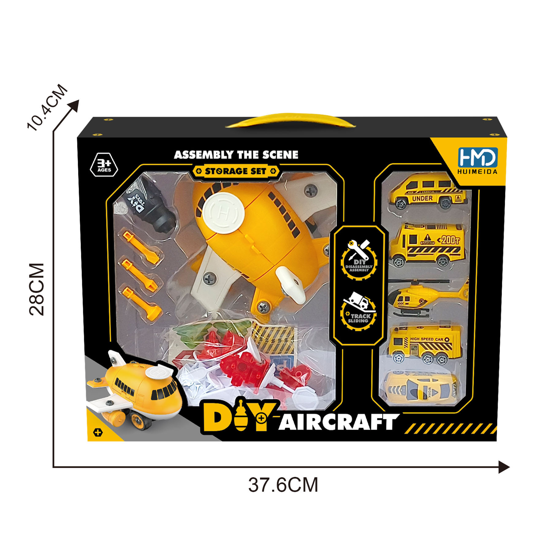 Nuevos productos de venta en caliente transfronteriza almacenar aviones puzzle juguetes DIY coche de montaje para niños sitio de construcción escenario coche de aleación image 4