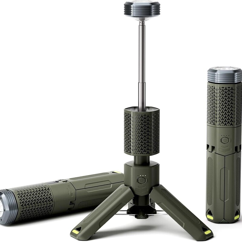 New Outdoor Hexagonal Atmosphere Camping Style Light Led Waterproof Large Capacity Telescopic Camping Style Tripod Work Light