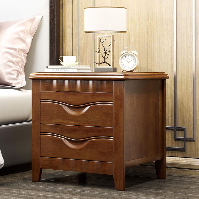 Generation of solid wood bedside cabinet combination 1.8m simple home new Chinese single double rental room economy bed