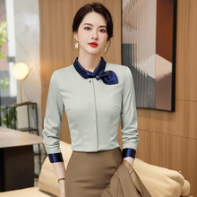 春夏时尚韩版正装空姐销售商务办公室女衬衫院前台职业装长袖衬衫