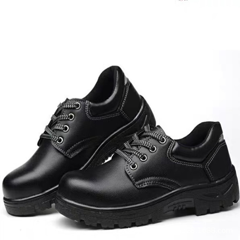 电工绝缘鞋黑色牛皮防刺穿防砸鞋工地施工电焊焊工鞋