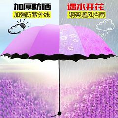 手動で水に出会って晴れた傘を咲かせます。