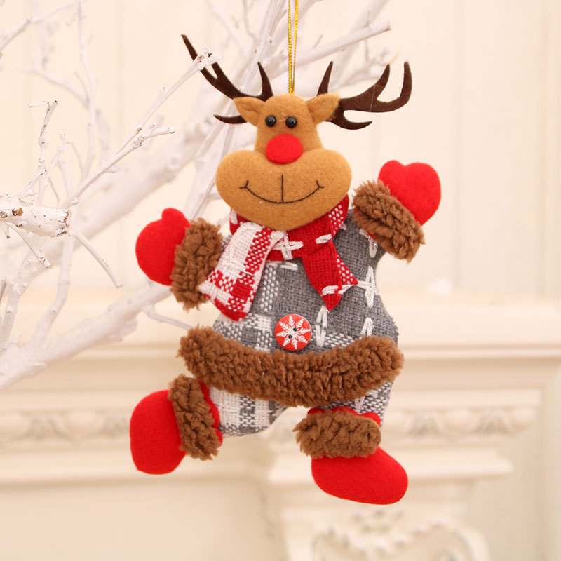 Decoraciones de Navidad anciano muñeco de nieve ciervo regalos de Navidad pequeño colgante muñeca de peluche colgante de árbol de Navidad suministros