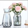 Simple European -style vase decoration glass dried vase living room transparent color rich bamboo plug vase creative ideas