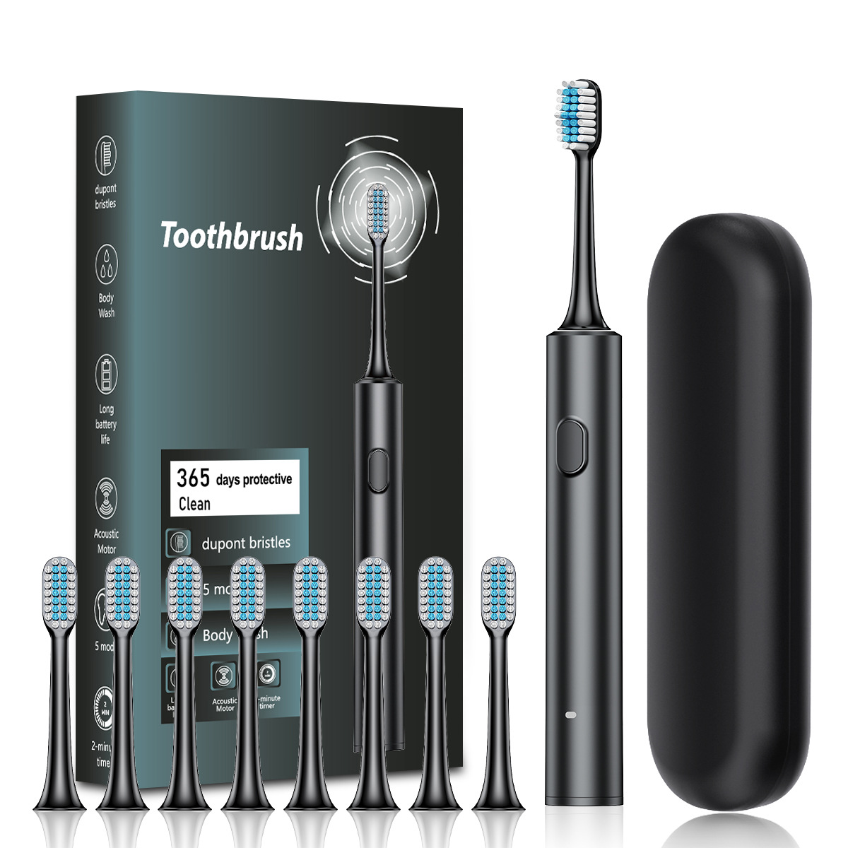 Brosse à dents électrique pour adultes – 5 modes, 30 000 à 39 999 vibrations/min, poils ultra-doux, autonomie de plus de 50 jours, chargement USB_voghion.com