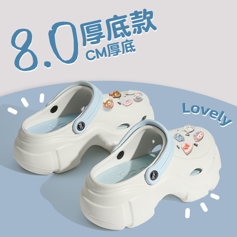 孕妇防滑洞洞鞋女款沙滩足弓支撑eva防臭厚底包头凉鞋夏季外穿女|undefined