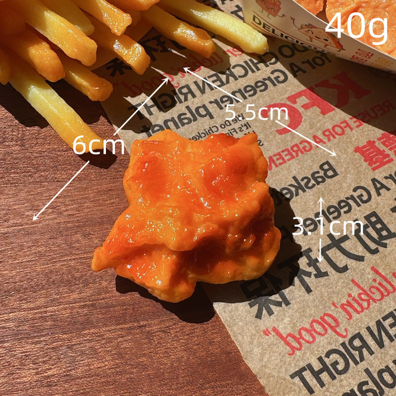 Venta al por mayor de fábrica de modelos de comida realistas: papas fritas, muslos de pollo, alas, garras de cangrejo estilo Orleans, modelos de comida frita, accesorios realistas de alta calidad.