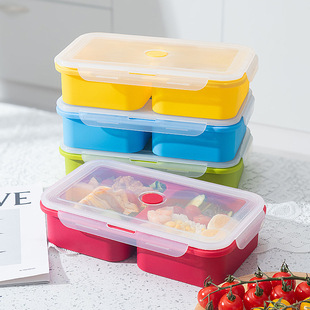 Factory Direct Lid Silicone Soup Frozen Ice Cube Mold Freezing Tray Vegetable Box Lunch Box Microwave Heatable