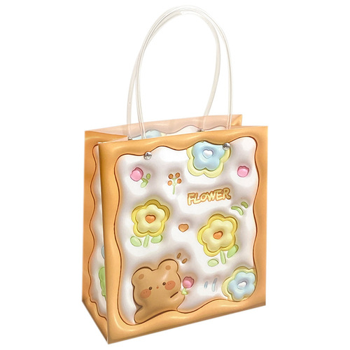 Children's Day 3D Cartoon Bear and Rabbit PP Gift Bag Gift Bag Birthday Gift Cute Creative Handbag