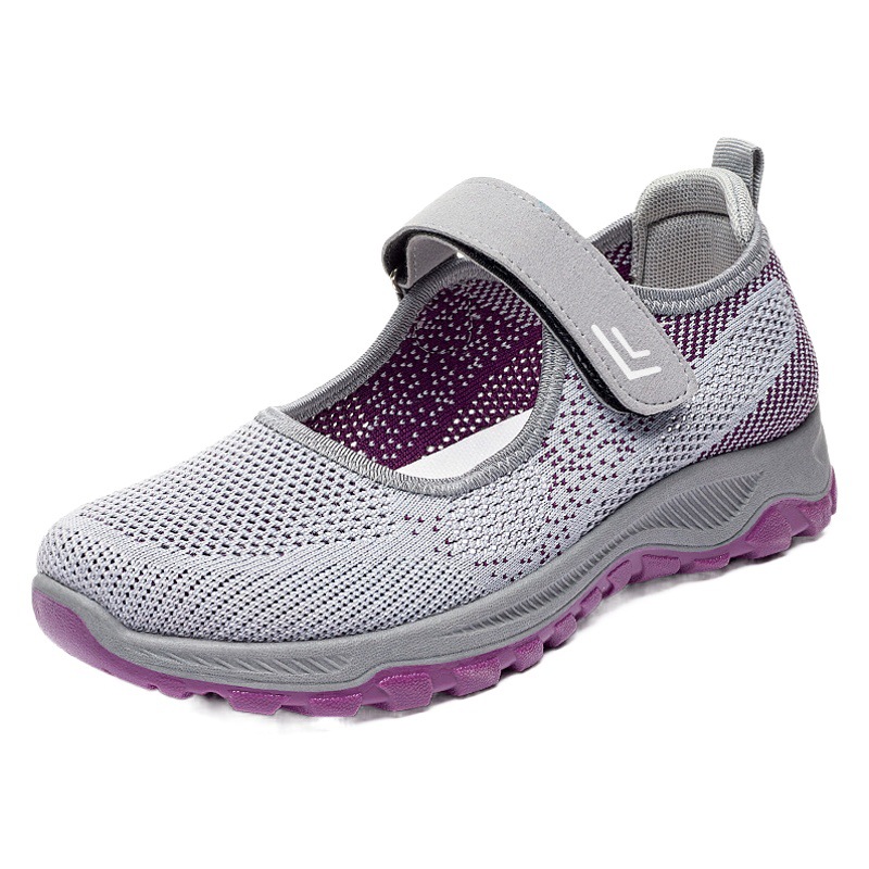 Zapatos de mujer 2024 primavera nuevos zapatos de mujer de comercio exterior zapatos cómodos de velcro de mediana edad y ancianos zapatos de mamá zapatos para caminar transfronterizos