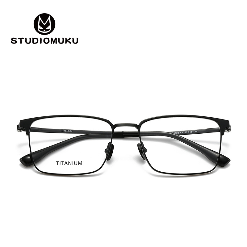STUDIOMUKU gafas de madera cool aire lleno de negocios temperamento marco de gafas de marco cuadrado medio marco de gafas