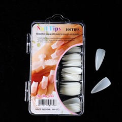 Cross-border nail 100 pieces box transparent natural false nails half-stick French ballet full-stick practice invisible nail pieces
