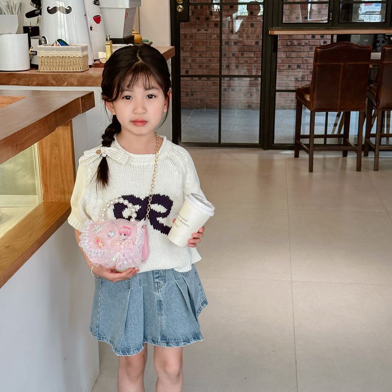 Bolsas de perlas de aire extranjero, bolsas de hombro de moda coreana, bolsas de hombro para niñas 2024 nuevas cadenas de comercio exterior bolsas para niños