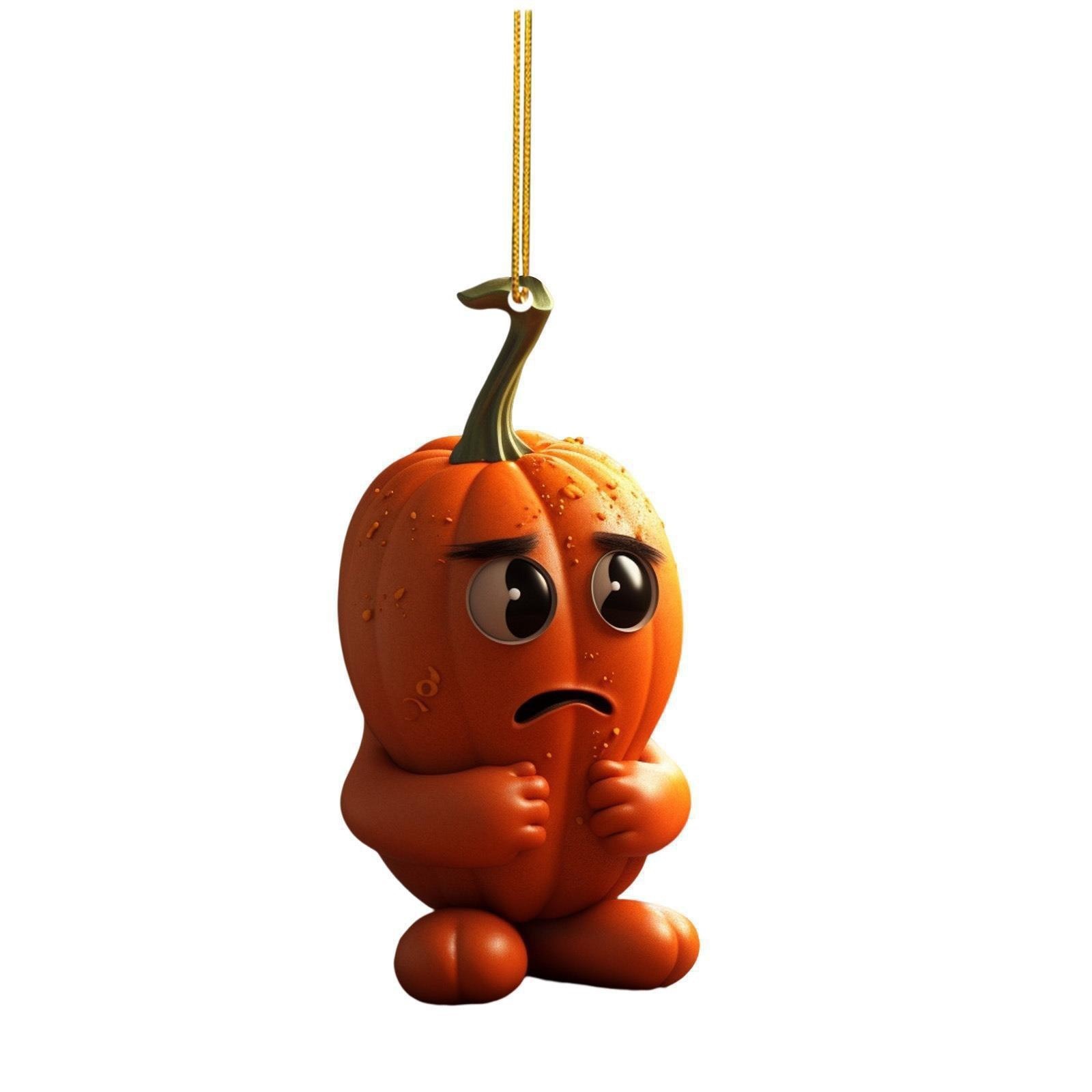 Halloween transfronterizo acrílico calabaza colgante transfronterizo espejo retrovisor colgante remolque de automóvil de vacaciones