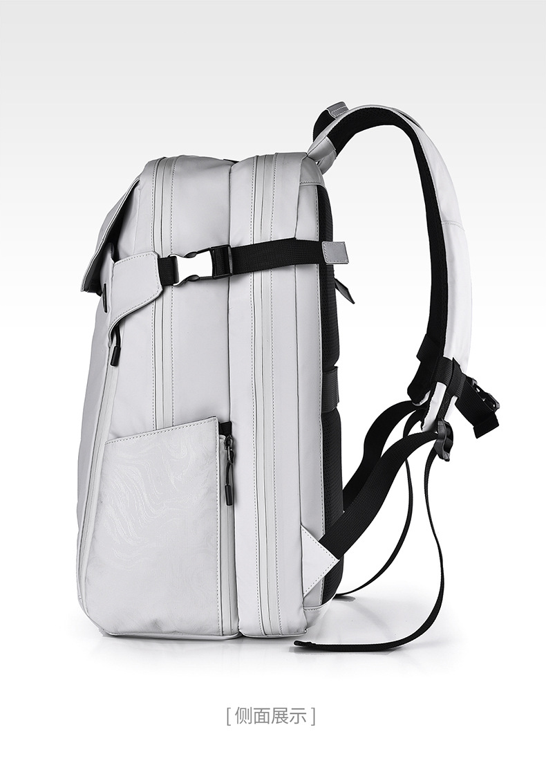 New Dual Shoulder Backpack for Men Fashion Travel Backpack with Reflective Strips Trendy Functional Large Capacity Motorcycle Laptop School Bag