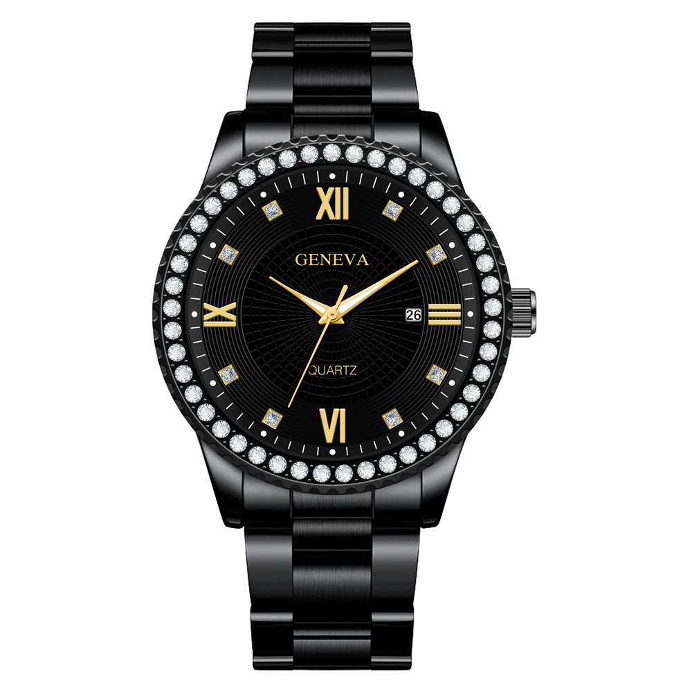 watch mens steel band watch fashion calendar quartz belt watchpicture2