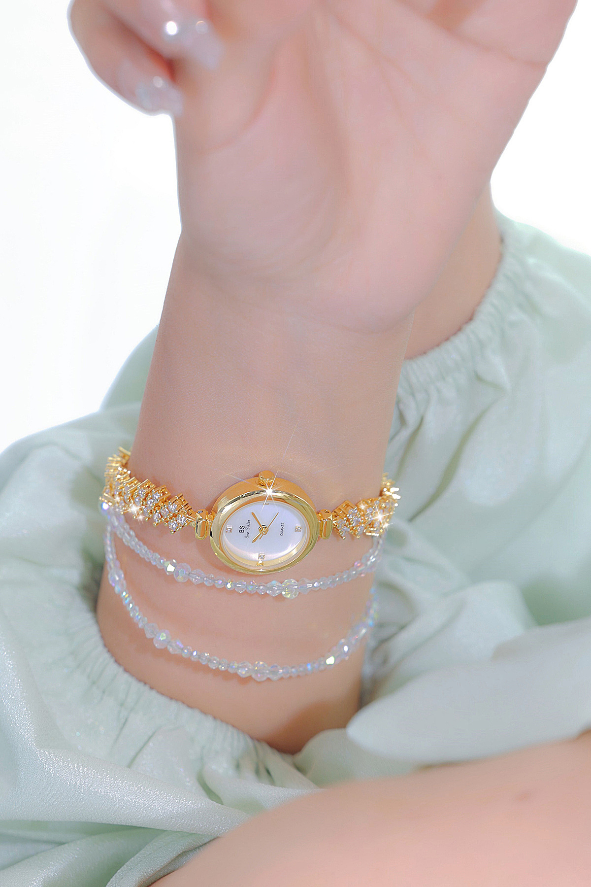 35g Weight Tempered Glass Mirror Material Alloy Strap Material Watch Classification Pointer Display Type Jewelry Buckle Buckle Style Round Dial Shape Holiday, Daily Occasion Quartz Movement Solid Color Pattern All Seasons Season Women's Gender Retro, Classic Style Style Retro Classic Style Solid Color Jewelry Buckle Quartz Watch 7
