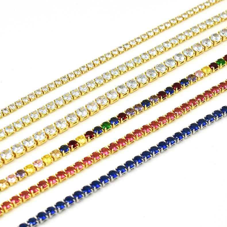 10g Weight Zircon Inlay Material Tennis Bracelet Classification Copper Chain Material Tennis Chain Chain Type 1 Piece Quantity Daily Occasion Copper Material Geometric Pattern All Seasons Season Unisex Gender Inlay Design Hip-Hop, Shiny Style Wholesale Jewelry Hip-Hop Shiny Geometric Copper Zircon Inlay Tennis Bracelet Tennis Chain 7