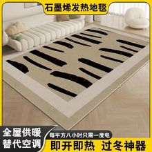 石墨烯電熱地毯客廳地暖墊家用移動卧室毛毛絨發熱地毯加熱取暖墊