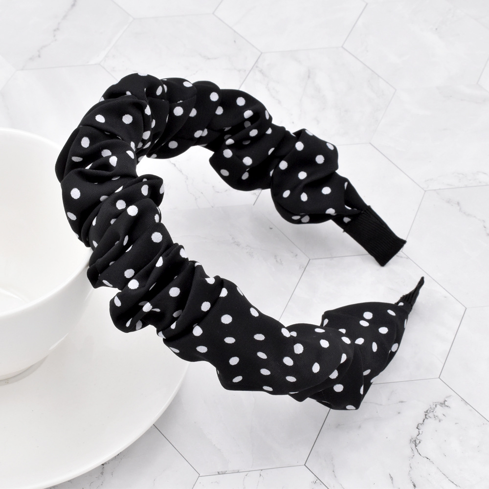Fashion Bubble Fold Polka Dot Fabric Headband display picture 2