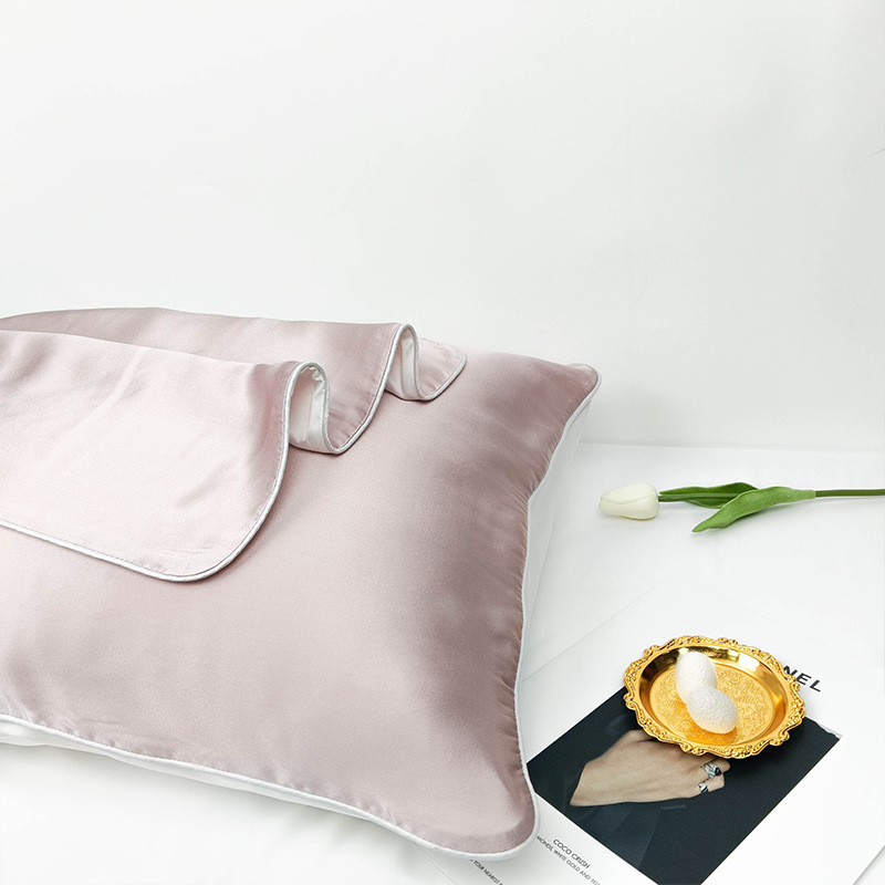 Silk pillowcase 16mm single-sided mulberry silk pillowcase 6A grade silk piping envelope style factory customization