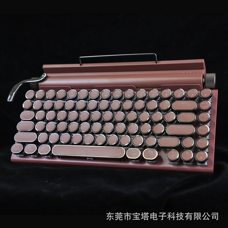 レトロパンク緑軸 Bluetooth デュアルモードメカニカルキーボードカスタマイズされたホットスワップ可能な緑軸カスタマイズされた卸売タイプライター|undefined