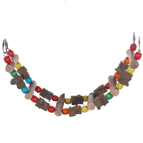 Parrot supplies climbing ladder sky ladder swing biting toys bird cage soft bridge standing bar wooden bead ladder