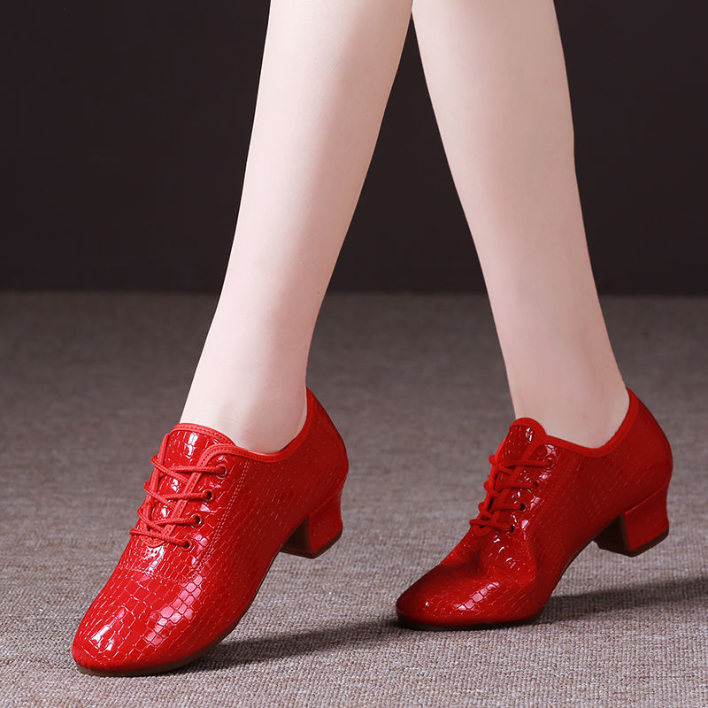 Zapatos de baile latinos de tacones altos de mujeres, zapatos de baile de marineros de suela suave, zapatos de baile de maestros al aire libre, zapatos de baile de cuadrado de camaradería