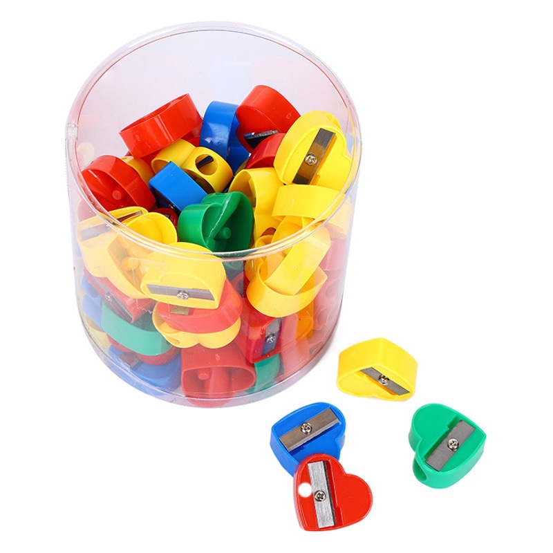 Sacapuntas de lápiz de un solo agujero en forma de corazón Sacapuntas de dibujos animados mini Sacapuntas de lápiz estudiante de la escuela primaria suministros de papelería ventas directas de fábrica