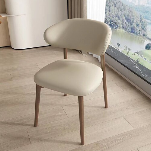 Nordic modern simple solid wood dining chair home solid wood chair desk chair Italian light luxury designer back chair