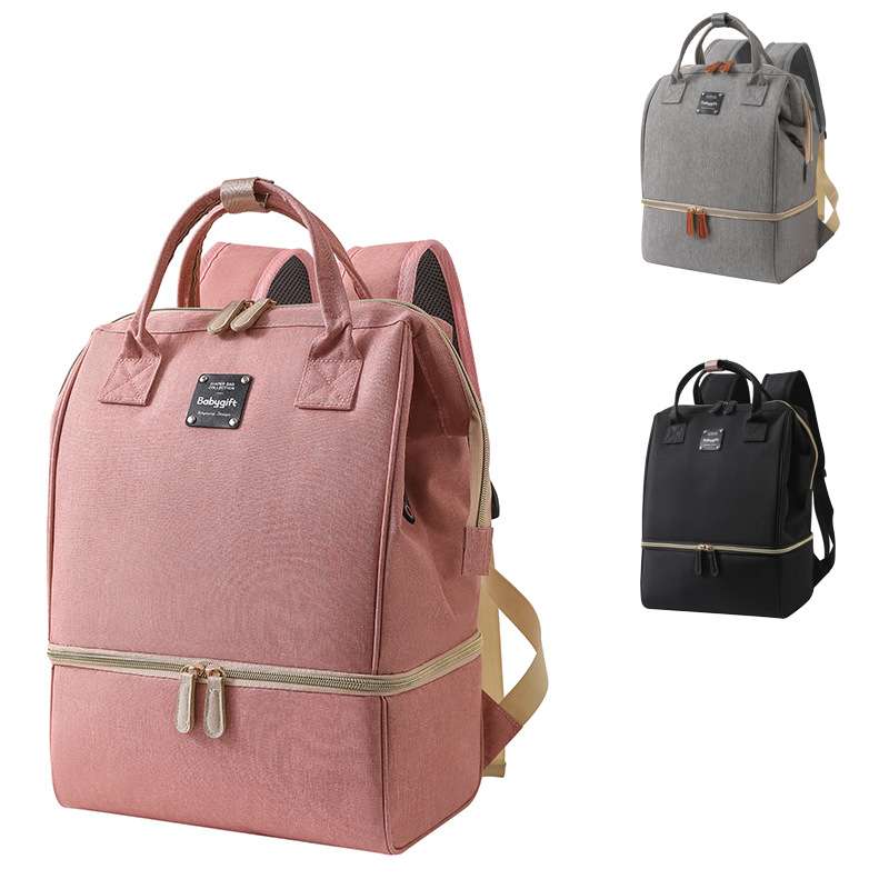 Factory wholesale mother and baby travel Mummy bag outdoor dining baby food supplement preservation insulation backpack milk storage mother bag