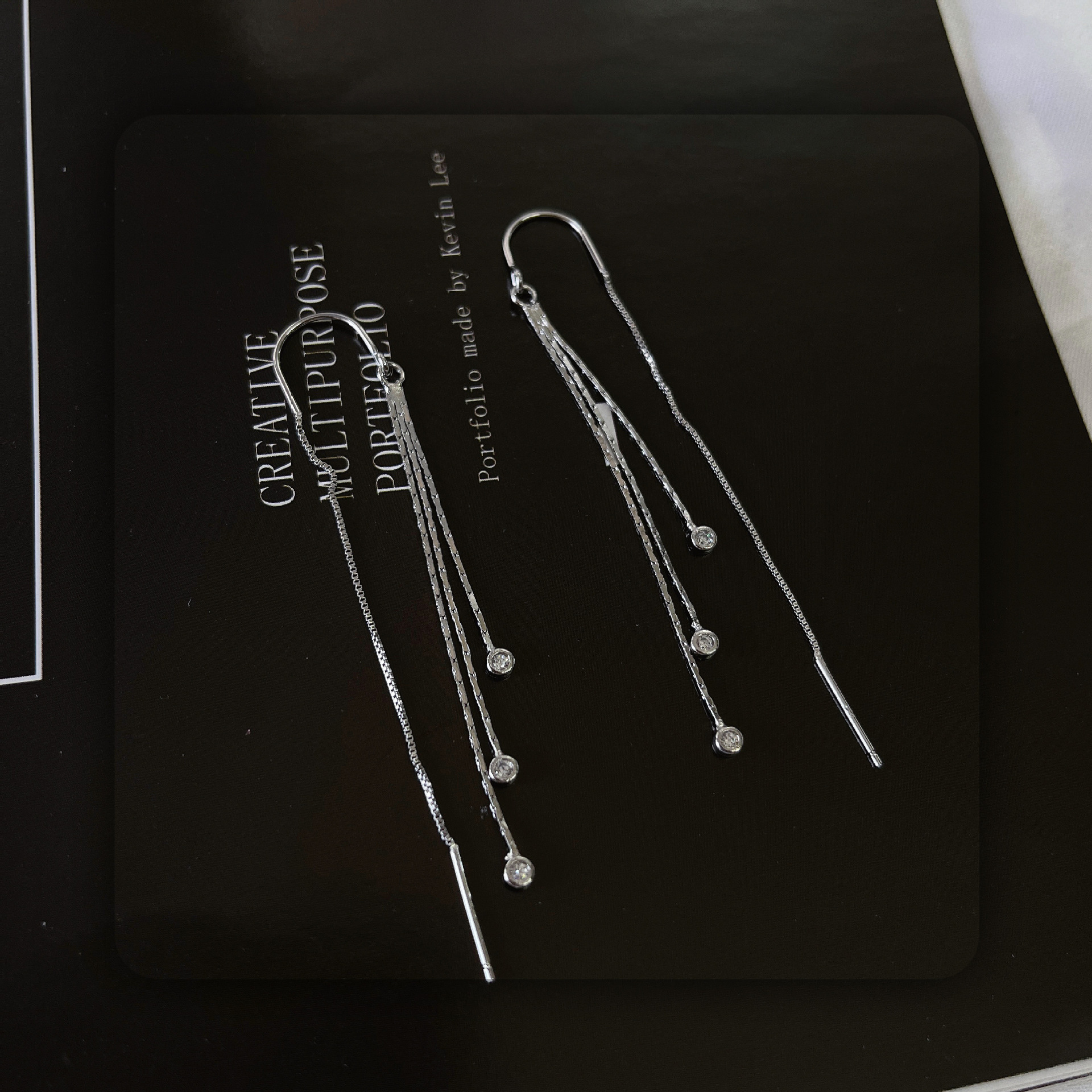 长款流苏耳环女2023年新款耳坠高级感欧美耳线韩国气质潮流耳饰