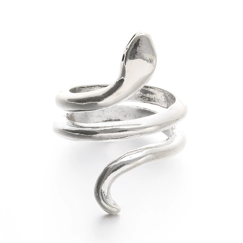 Adjustable Retro Snake Ring, Alloy with Gold Plating, Punk Style, One Size