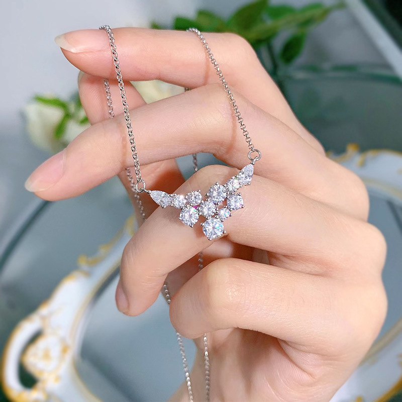 Collana donna elegante ali stellari in argento placcato_voghion.com