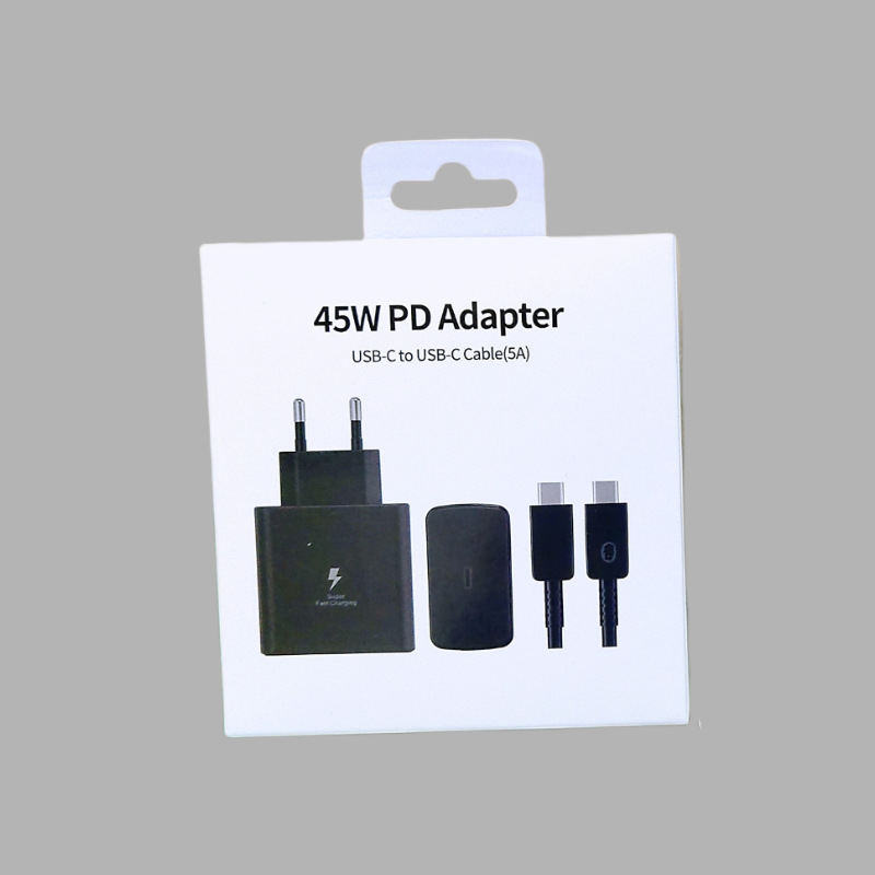 Aplicable Samsung PD45W cargador europeo cabezal de carga estándar británico teléfono móvil S23 cabezal de carga rápida paquete original al por mayor