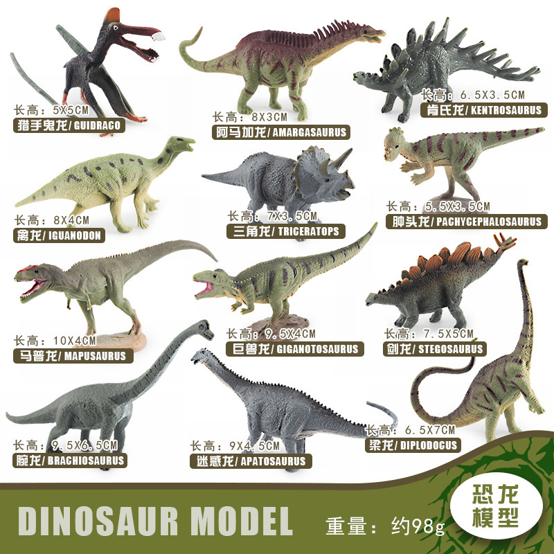 ジュラ紀恐竜シミュレーションミニヴェロキラプトルトリケラトプスステゴサウルス小さな恐竜モデルおもちゃセット卸売|undefined