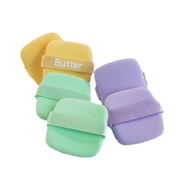 Mantequilla galleta polvo de maquillaje no comer polvo q bala cuadrada esponja de maquillaje cojín de aire concelador no pegado polvo utensilios de maquillaje