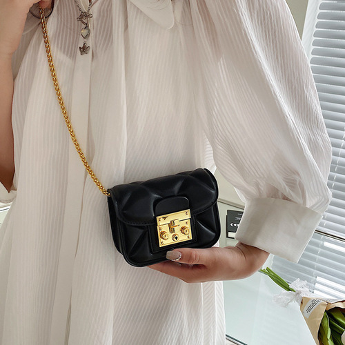 Mini rhombus cross-body bag Korean style simple personality pig nose small bag high-end women's lipstick bag