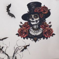 新款MG-F064萬聖節骷髏公主玫瑰臥室客廳背景裝飾牆貼紙批發自粘
