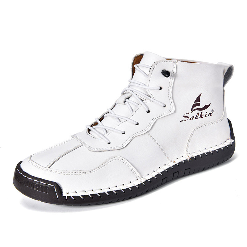 Men's Leather Martin Boots High-top Hand-stitched Winter Footwear_voghion.com