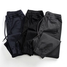 潮牌代购秋冬季糯软弹力休闲束脚裤男百搭简约水洗松紧腰