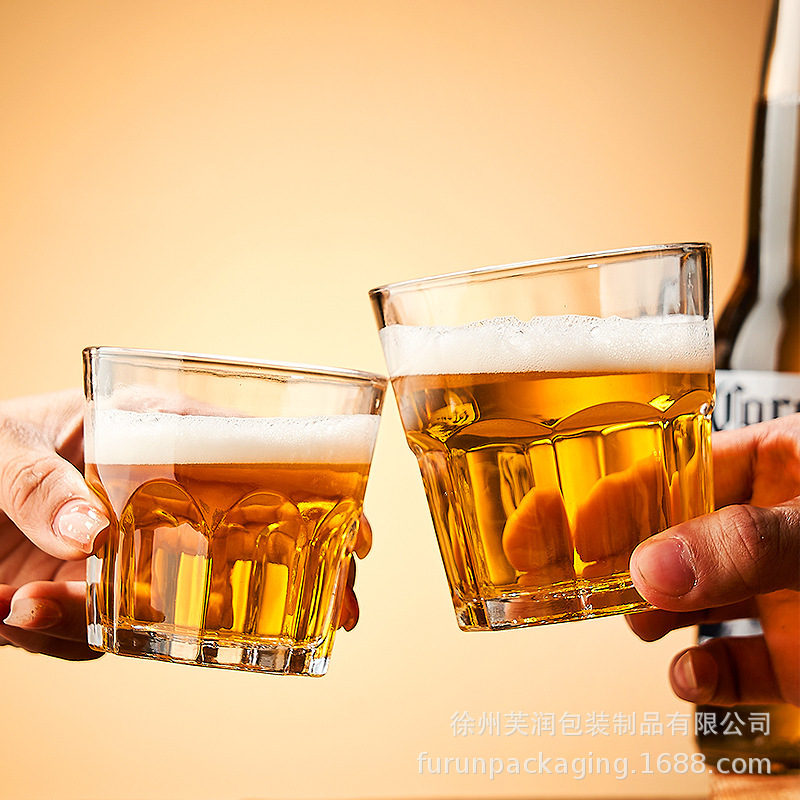 厂家直销玻璃八角杯加厚餐厅牛奶果汁杯饮料可乐杯威士忌酒杯