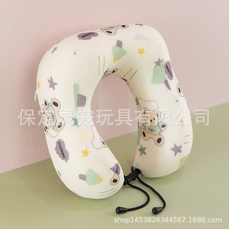 Almohada en forma de U de algodón con memoria de color sólido Almohada redonda para el cuello de viaje Almohada en forma de U de algodón con memoria cabeza con logotipo impreso al por mayor image 18
