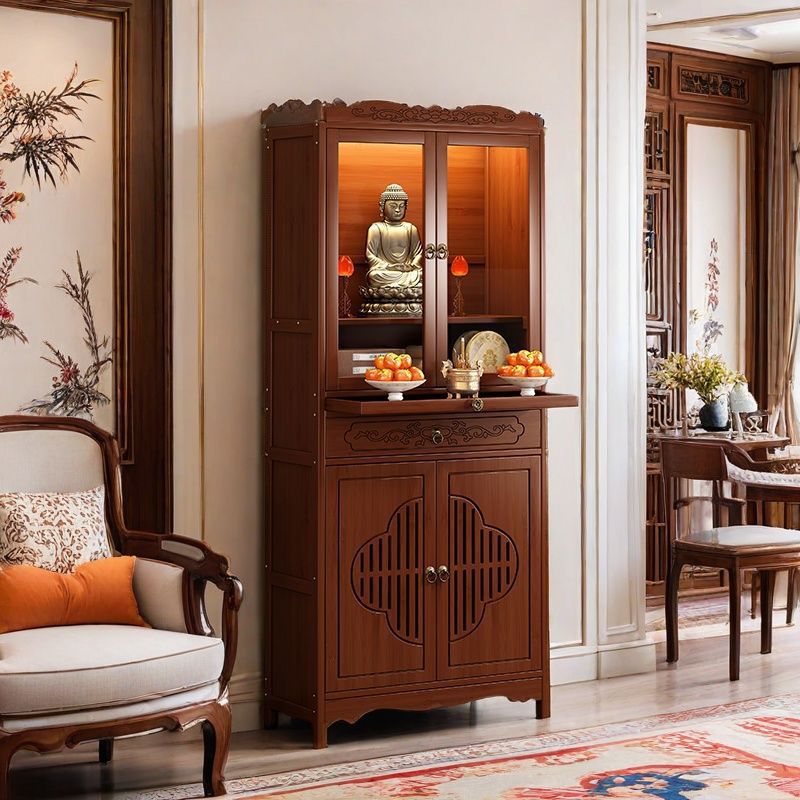 Altar Cabinet for Home Use, Buddha Statue Offering Table